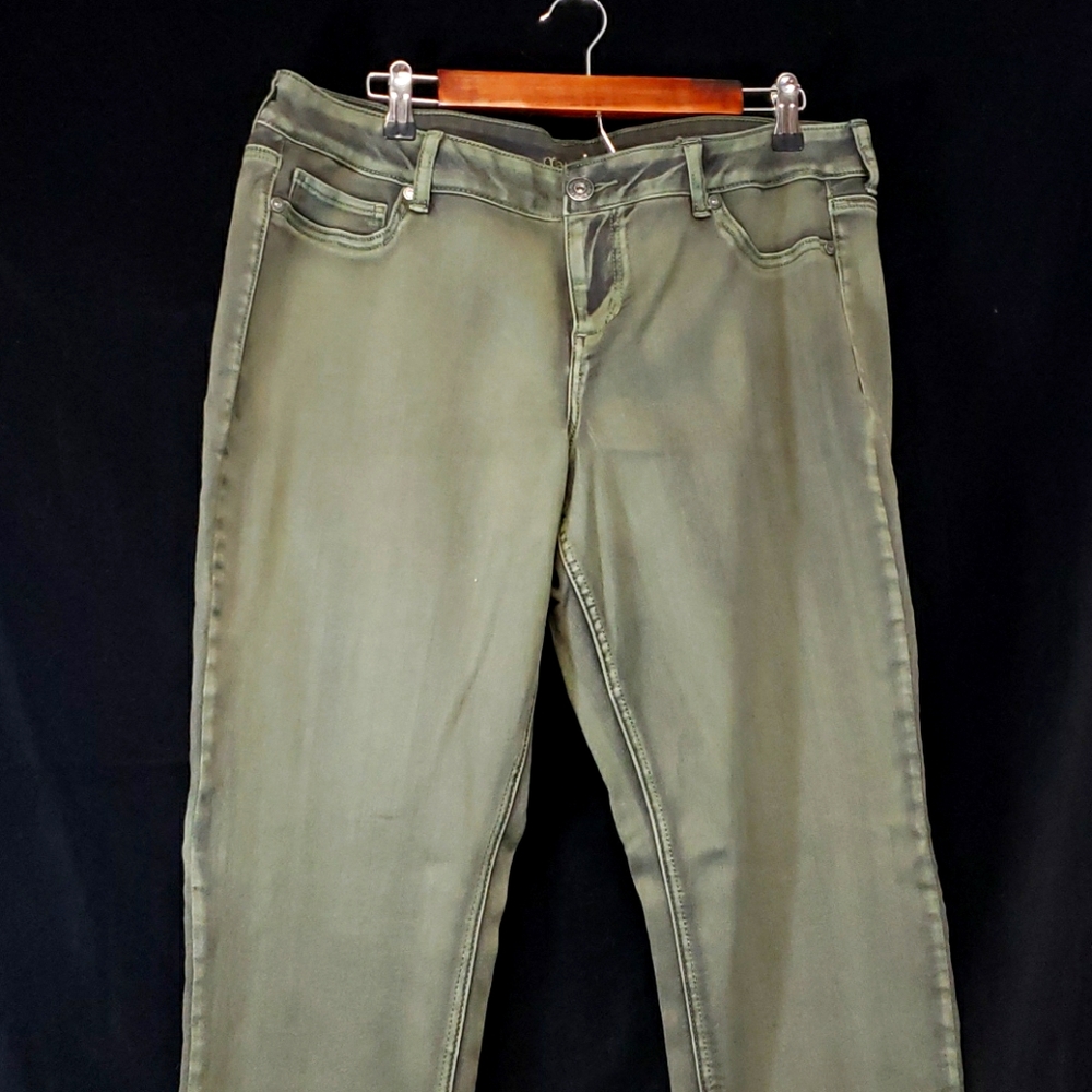 Maurices Olive Distressed Jeggings